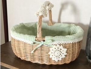 Quality Handmade Natural Willow Wicker Picnic Basket Cheap Lunch Bags Hot sale products Outdoor Lunch Basket wholesale