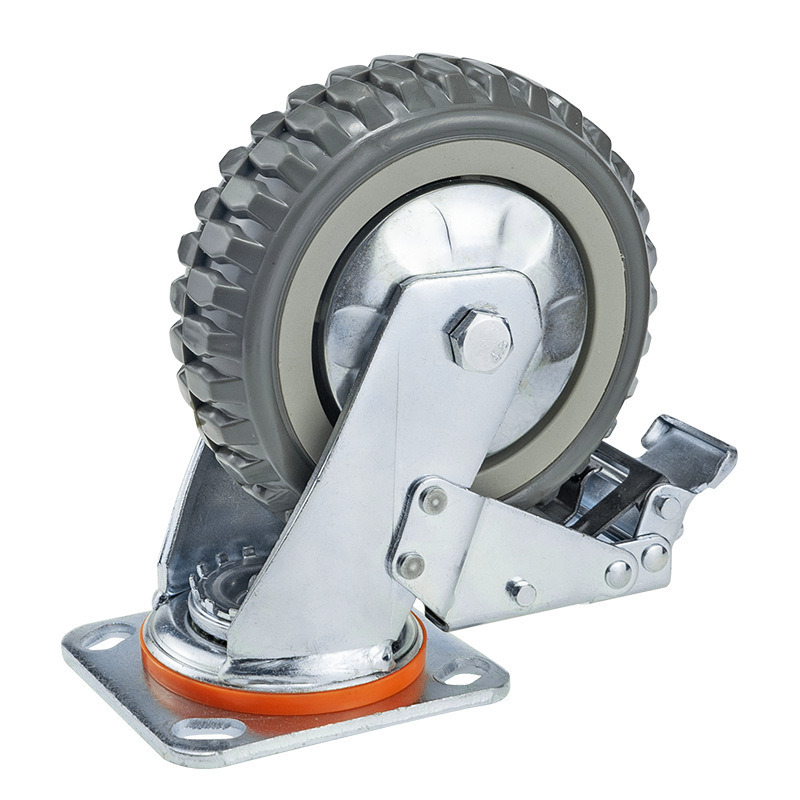 4inch 5inch 6inch 8inch 350kg Heavy Duty Grey Rubber Free Castor Wheel