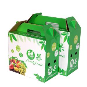 Quality Dustproof Fruit Corrugated Paper Box With Handle Recycled Durable wholesale