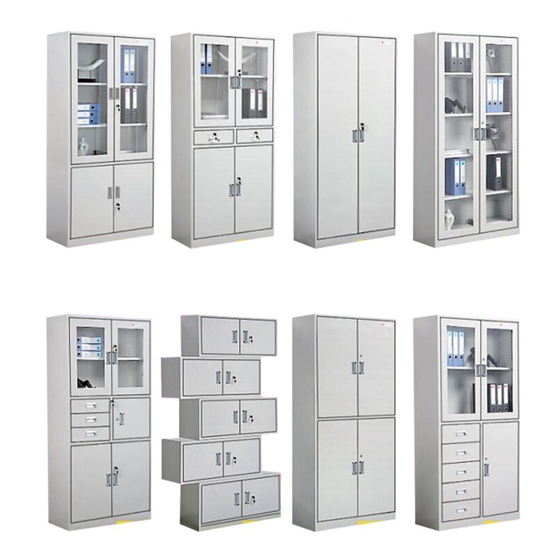 10 Filing Cabinet for Office Metal Cabinet Iron 2 Doors Steel Cupboard File Mesh Cabinet