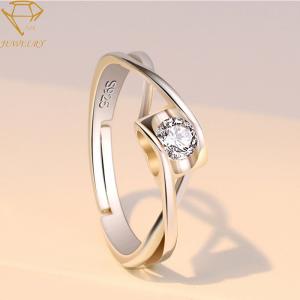Quality AAA CZ Stones Adjustable Personalized Silver Ring For Women wholesale