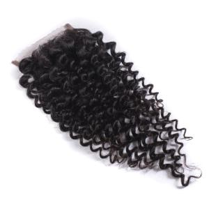 Quality Natural Hair Skin Malaysian Curly Closure 4&quot;x4&quot; for Black Ladies Human Hair Lace Closure wholesale