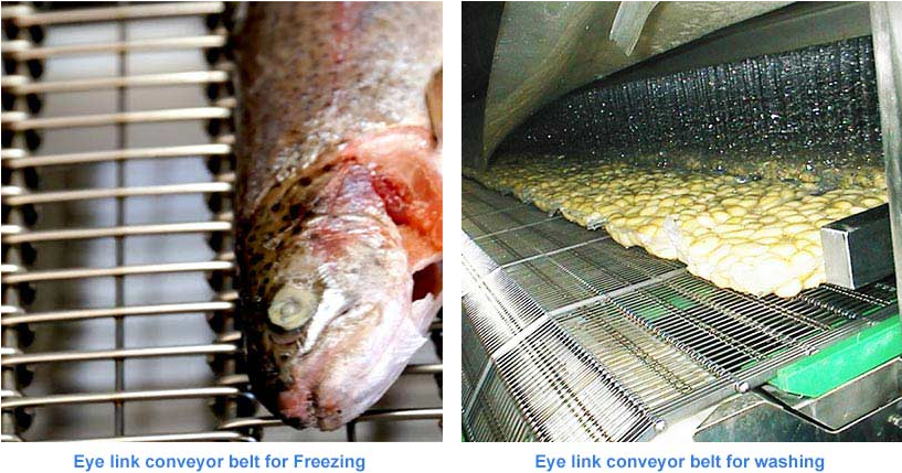 304/316/316L Eyelink Belt Chain Mesh Conveyor Belt For Deep Frying