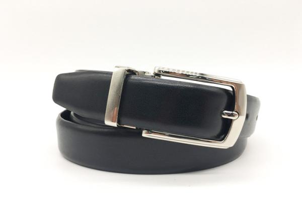 Men / Women Smooth Leather Dress Belt Zinc Alloy Pin Buckle 1-1/8”( 28mm ) Wide