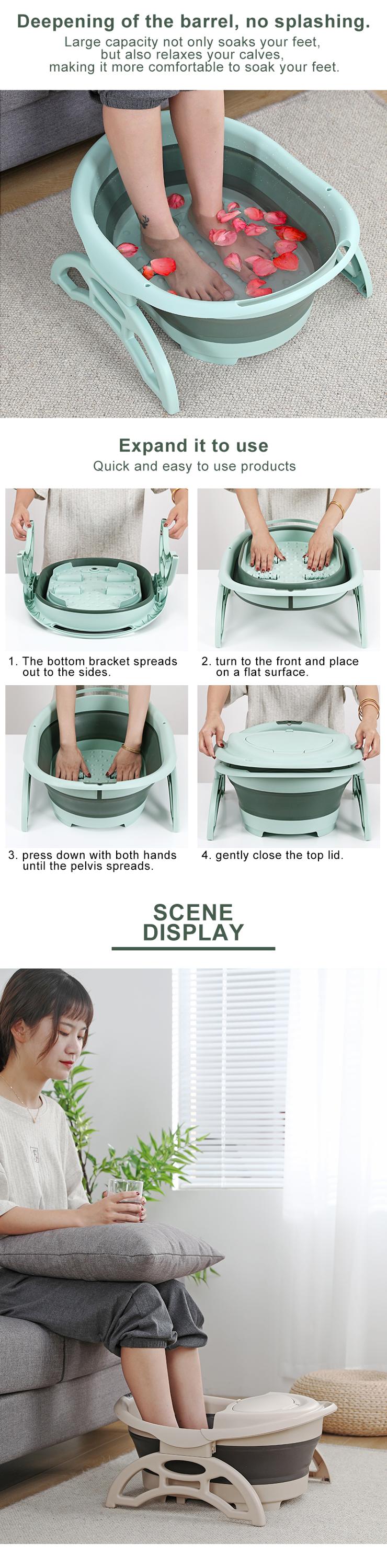 1KG Plastic Collapsible Foot Tub Folding Barrel With Cover