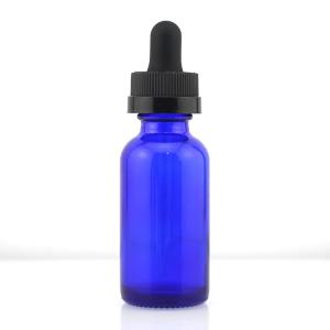Quality Blue Glass 1 Oz Boston Round Bottles 30ml For Skin Care Products wholesale