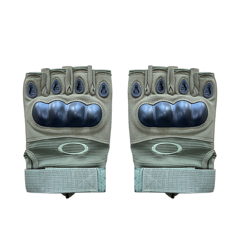 Maximum Care and Protection Half Finger Hard-Knuckle Anti-Slip Microfiber Leather Gloves