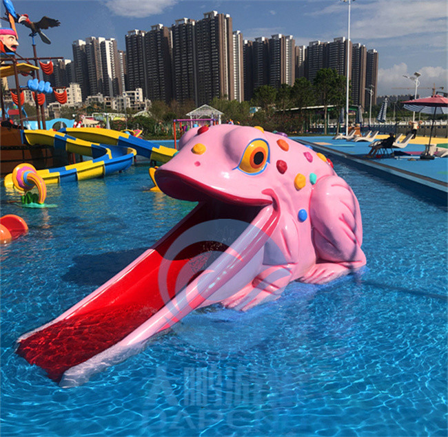 Kids Mini Pool Slide Whale Frog Shaped Fibreglass Swimming Pool Slide