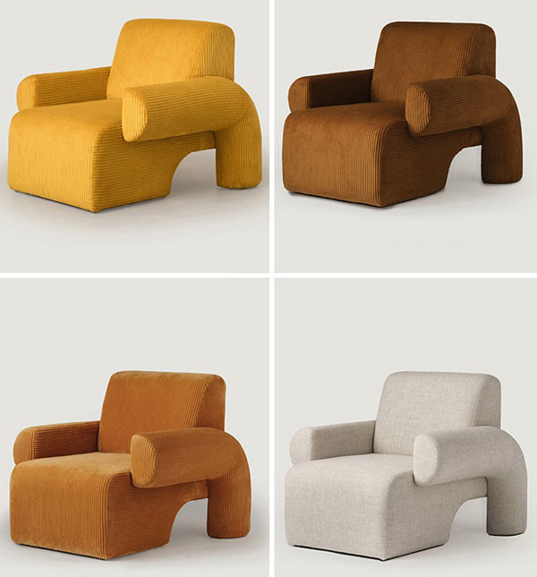Velvet Single Seater Sofa Bed Luxury Corduroy Velvet Armchair Unique