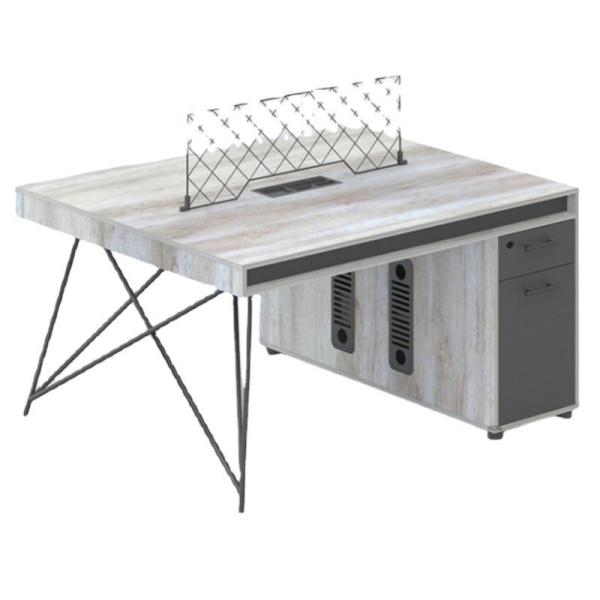 Solid Wood Industrial Style Office Staff Desk with Customized Colors and Mail