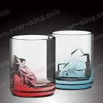 Round Bottom Circle Top Transparent Glass Cup Fancy Design 200ml