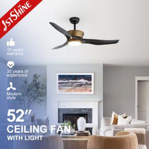 Quality Time Setting 52&quot; Black Gold ABS Blades Ceiling Fan with LED Light and DC Copper Motor wholesale