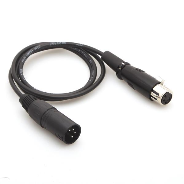 Cheap Soft 4 Pin XLR Power Cable Male To Female 1M Length For Camera ROHS Certified for sale