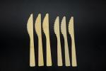 Hotel Restaurant Bamboo Knives Forks And Spoons Set Long 168mm Natural Color