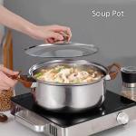 Kitchen 12pcs stainless steel 410 cookware set fry pan milk soup pot water