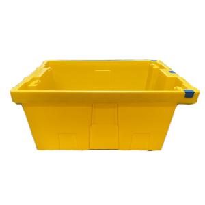 Quality 100% HDPE Yellow Moving Plastic Crate 600 X 400 X 275mm Heavy Duty Durable EU Box wholesale
