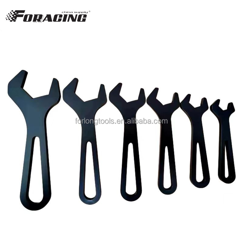 Universal Black Racing AN Fitting Wrench AN Spanner for Sprint Car Tool Sets An4-An16 6PCS One Kit Lightweight Aluminum