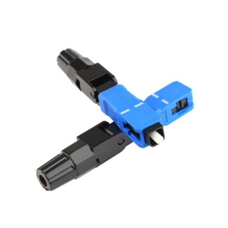 Temperature Resistant Low IL FTTH SC UPC Singlemode Blue Optical Fiber Fast Connector