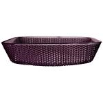 Smooth Countertop Vanity Sinks Diamond Purple Crystal 12mm Square Glass Bathroom