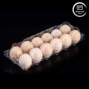 Quality Vacuum Formed 12-Slot Durable PET Egg Blister Tray Disposable Plastic Grid Tray With Cover wholesale