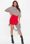 Green Trendy Women Clothing Stripe Cropped T Shirt
