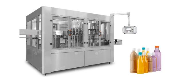 95 Degree Fruit Juice Bottle Filling Machine , 14000BPH Hot Fill Bottling