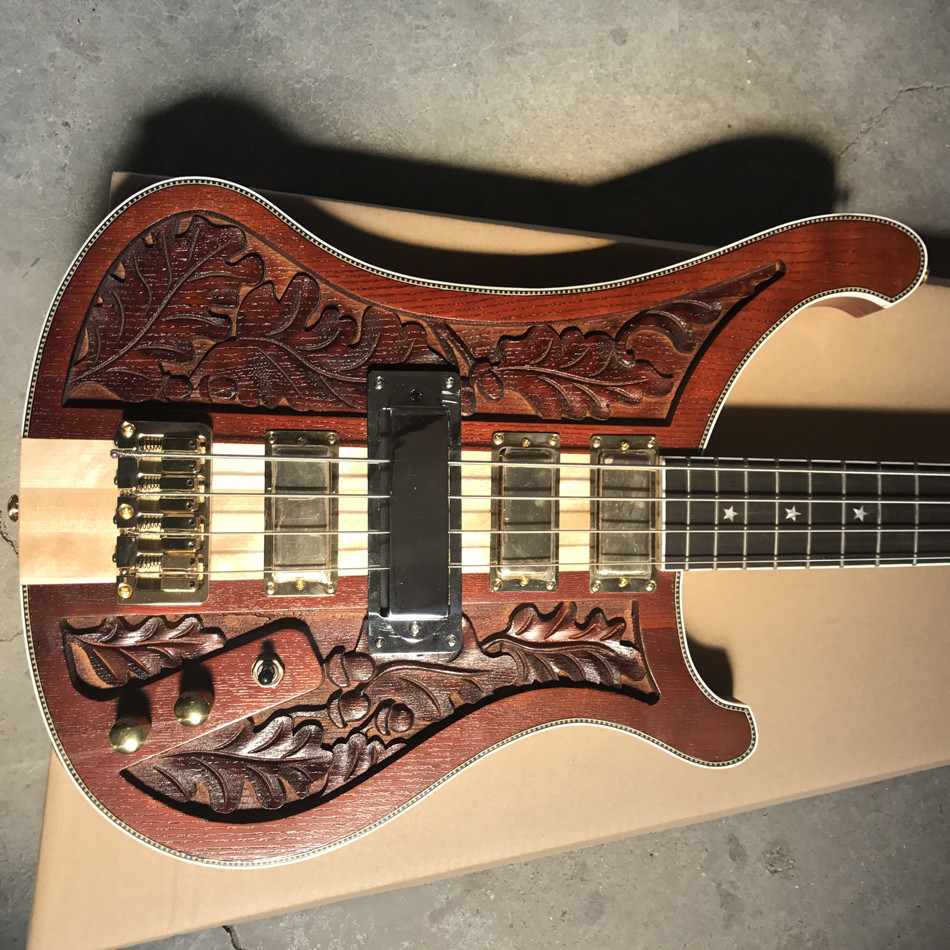 2018 new style high quality custom of carving high-quality custom 4 string bass guitar, ebony fingerboard