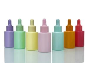 Quality Multicolor 20ml Glass Cosmetic Dropper Bottle With Pipette Thick Bottom wholesale