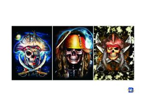 Quality Flip Lenticular 3D Posters With Skull Designs / Lenticular Photo Printing wholesale