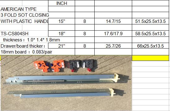 Heavy Duty Undermount Soft Close Drawer Slides Single Extension Galvanized