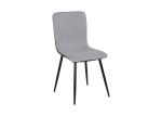 Four Tapered Metal Legs Grey Side Chair With Polyurethane Upholstered