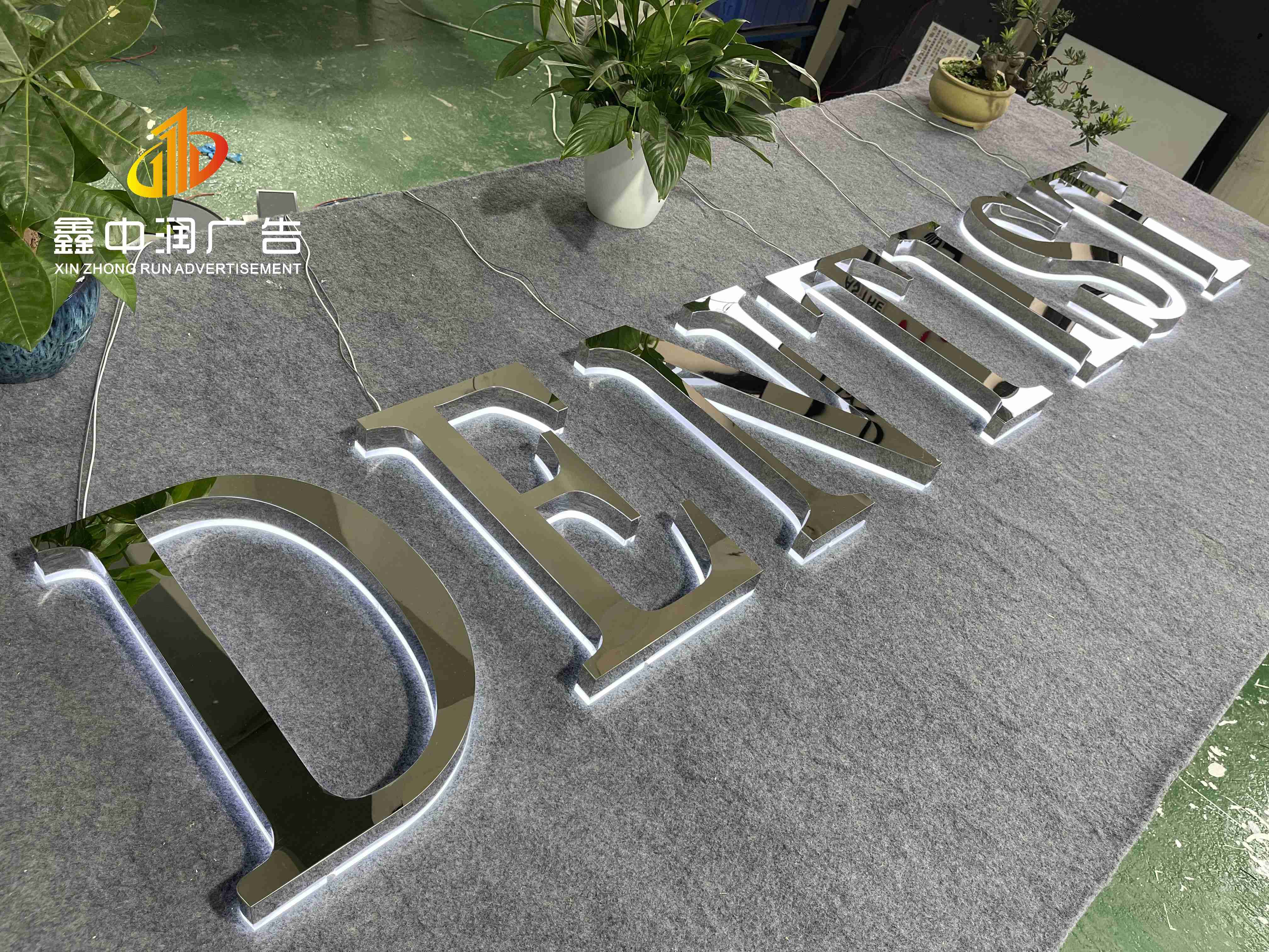 Customized Illuminated outdoor Light Led Letter wall Sign 3d Acrylic Light Up Custom Logo 3d led backlit letter sign