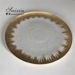 12" 13" Clear Black Rim Glass Charger Plates Bulk Wedding Event Table