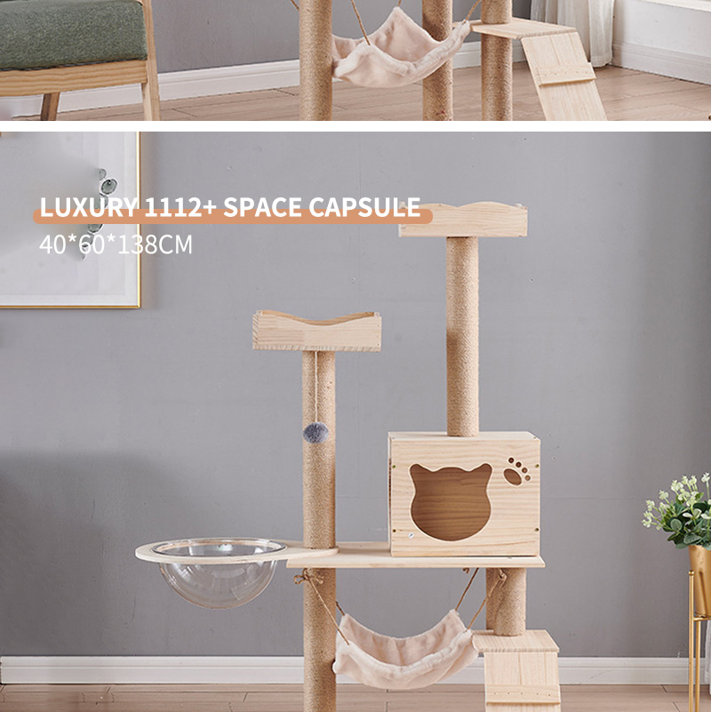 Advantageous Multifunctional Wooden Cat Climbing Tree with Customizable Design and Scratching Post Tower Platform