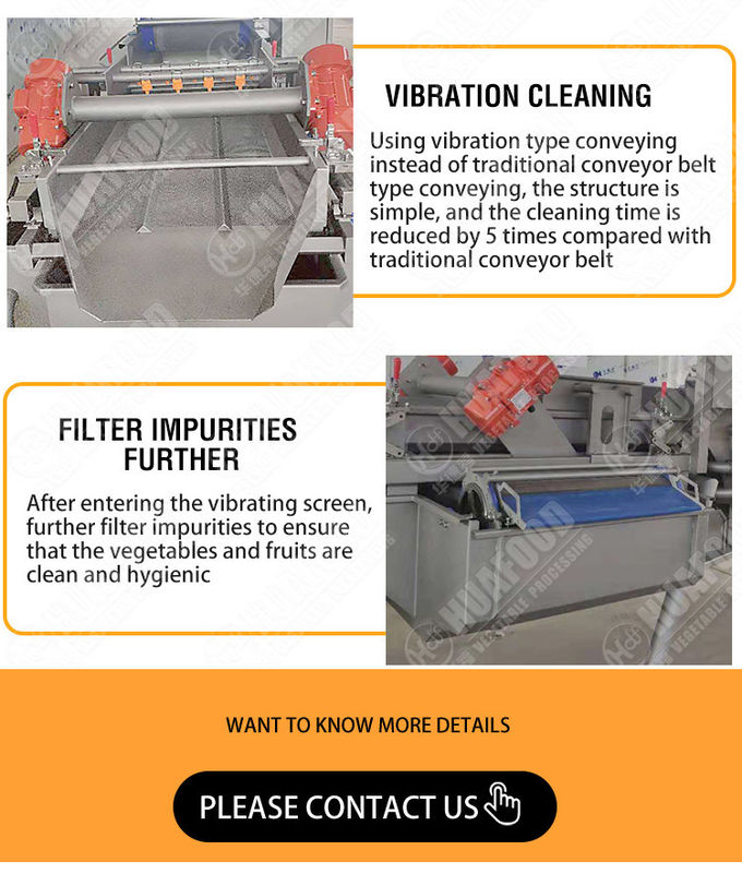 Leafy Vegetable 1000KG/H Eddie Current Washing Machine