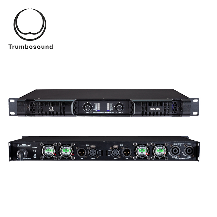 Light Class D amplifier professional digital power amplifier DJ equipment 2x1850W, HD1850