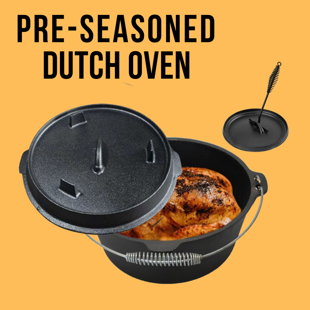 OEM ODM Cast Iron Dutch Oven Pre Seasoned Camping Dutch Oven