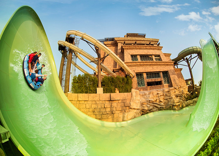 Indoor Outdoor Boomerango Water Slide 60X27M Area For Aqua Park , Holiday Villa