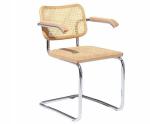 Vintage Stainless Steel Modern Chairs Rattan Cesca Style Chair With Arms