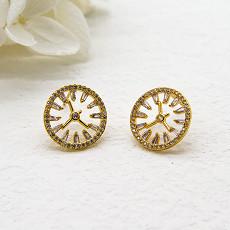 Quality Women Fashion Jewelry Earrings Small Sterling Silver Pearl Huggie Earrings wholesale