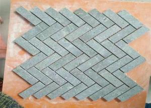 Quality Kitchen Natural Stone Floor Tiles , Marble Herringbone Mosaic Tile 1&quot; X 3&quot; Chip Size wholesale