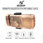 Brushed Metal Rim Door Locks TTLock Bluetooth Remote Control