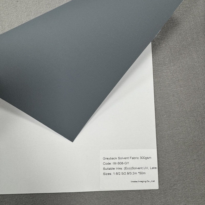 Eco Solvent Roll Up Greyback Fabric Banner 300gsm Wall Covering Textile Roll