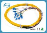 Yellow Multimode Fiber Optic Patch Cables , 12 Cores St To St Fiber Patch Cable