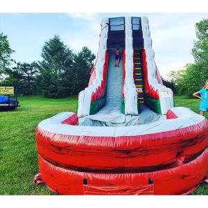 Quality Commercial Inflatable Water Slide Red Pvc Water Slide With Air Blower For Kids Adults wholesale