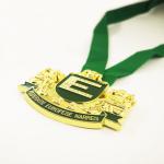 Diecasted Gold Metal Carnival Medal 3D Narren Design With Acrylic Stones And