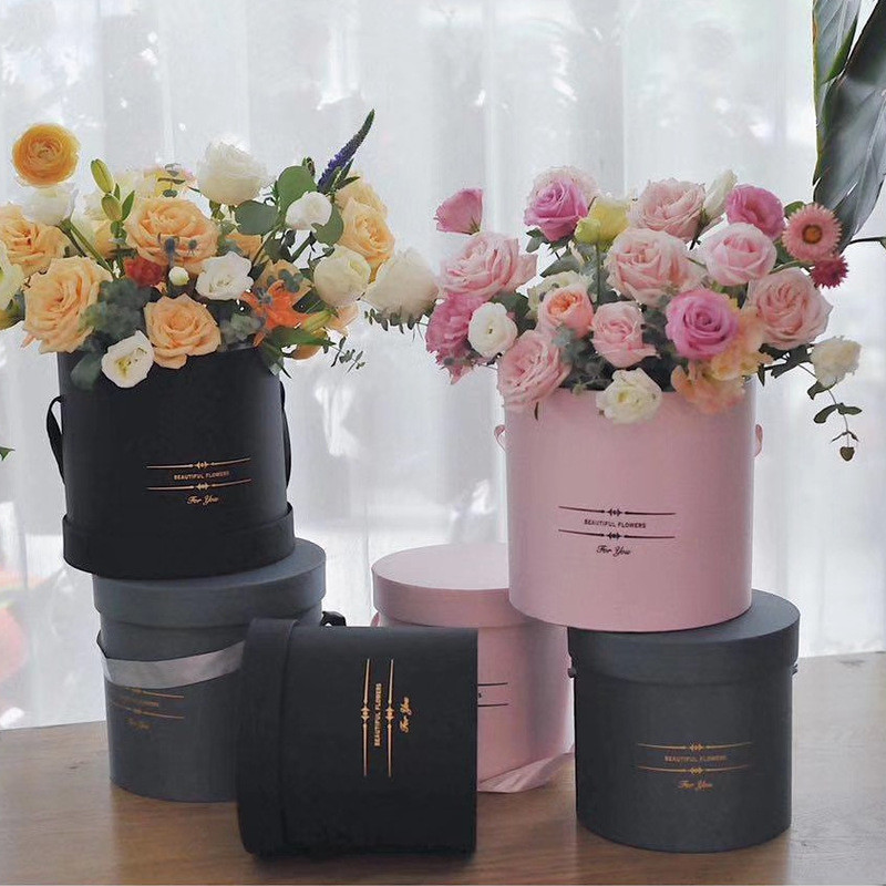 Custom Luxury Valentines Gift Real Preserved Rose Decorative Flower In Round and square flower Box with ribbon