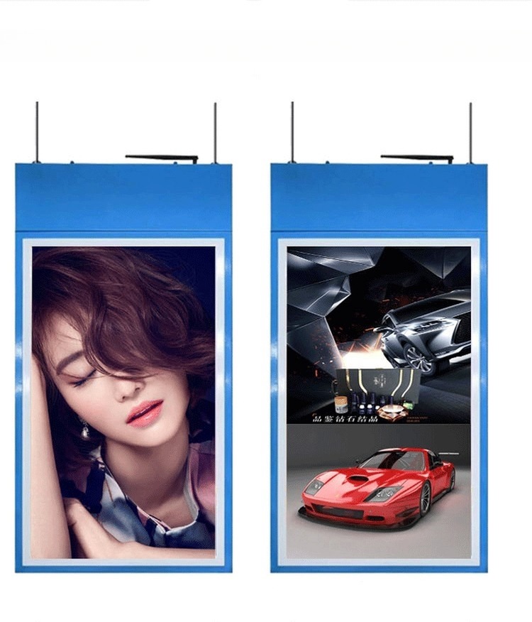 Ceiling roof mount 49" inch dual sided WIFI network Android signage display POP screen with high brightness function