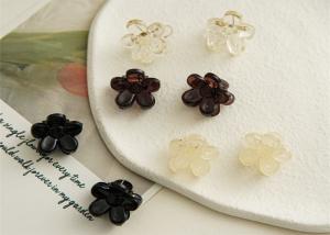 Quality 2 cm mini resin flower clip girls kids accessories DIY side clip transparent trumpet hair splinter clip wholesale