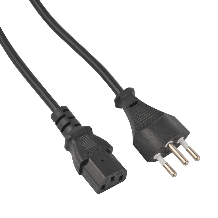 CE IMQ 3 Pin Pure Copper 1m 1.2m 1.5m 1.8m 3m Italy Iec 320 Euro C13 16A Plug Power Cable for Laptop 1 Outlets